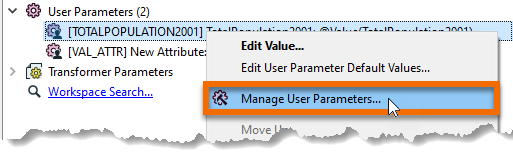 Manage User Parameters